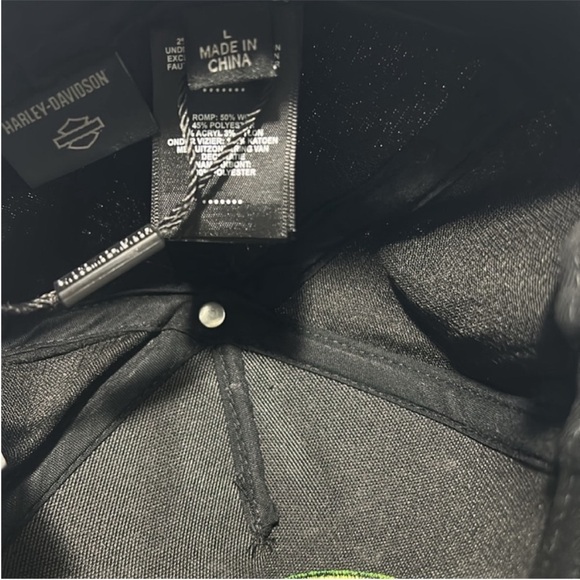 Harley-Davidson Large Hat Willie G Skull Fitted Flap Hat Black Beauty 7 3/8 NWT - Picture 9 of 11